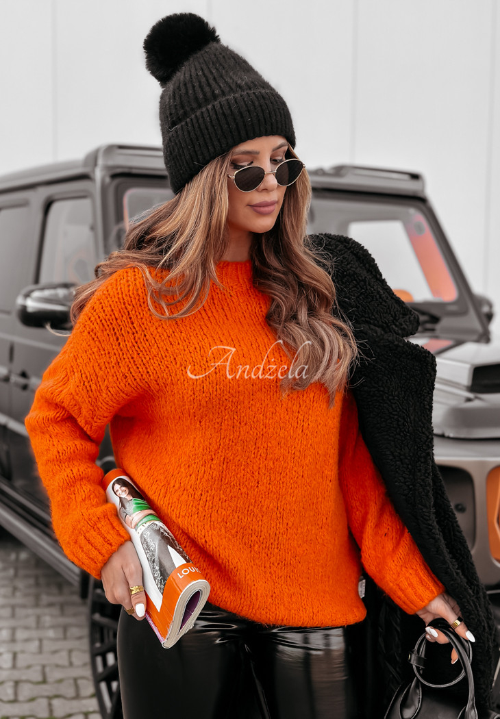 Sveter oversize Manville oranžový