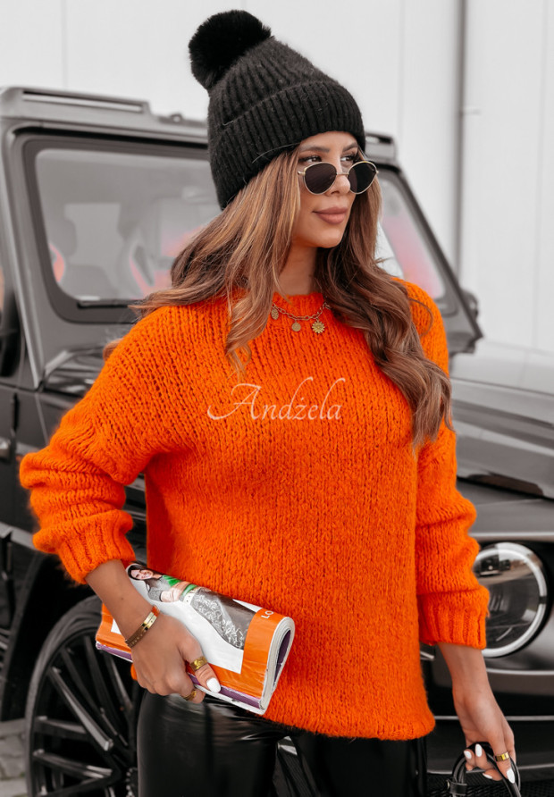 Sveter oversize Manville oranžov&yacute;