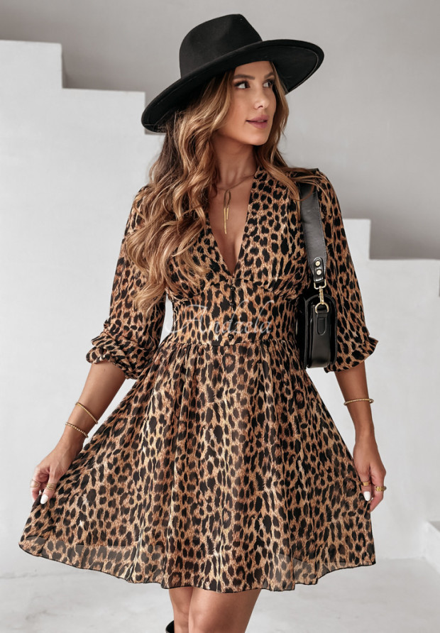 Šaty Waiting For That s leopardím vzorom