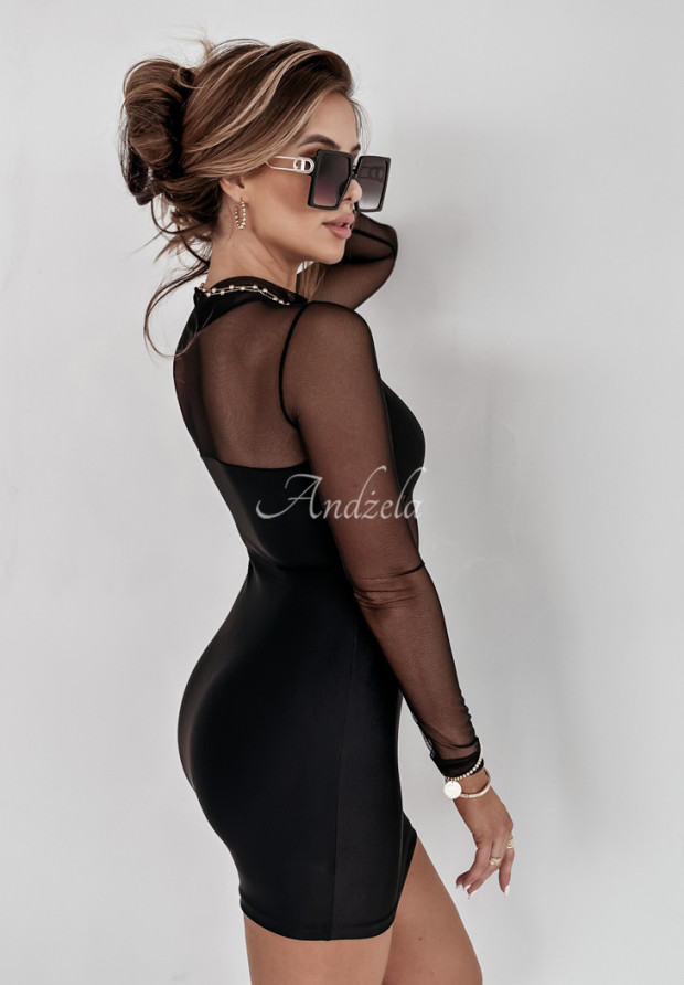 Mini šaty so sieťkou Party Hearty čierna