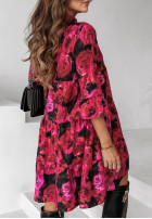 Kwiecista Šaty z falbankami Sirona czerwono-ružová