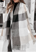 Vzorovaný Šál  z frędzlami Winterly béžovo-Sivá