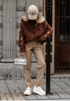 Sveter z ozdobnym splotem Cocomore Casual čokoládový