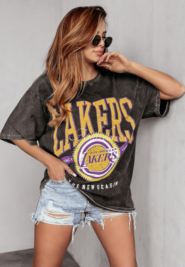Tričko s potlačou Lakers Sivá