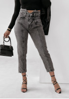 Nohavice džínosové z przeszyciami Clarington sivé