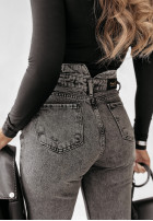 Nohavice džínosové z przeszyciami Clarington sivé