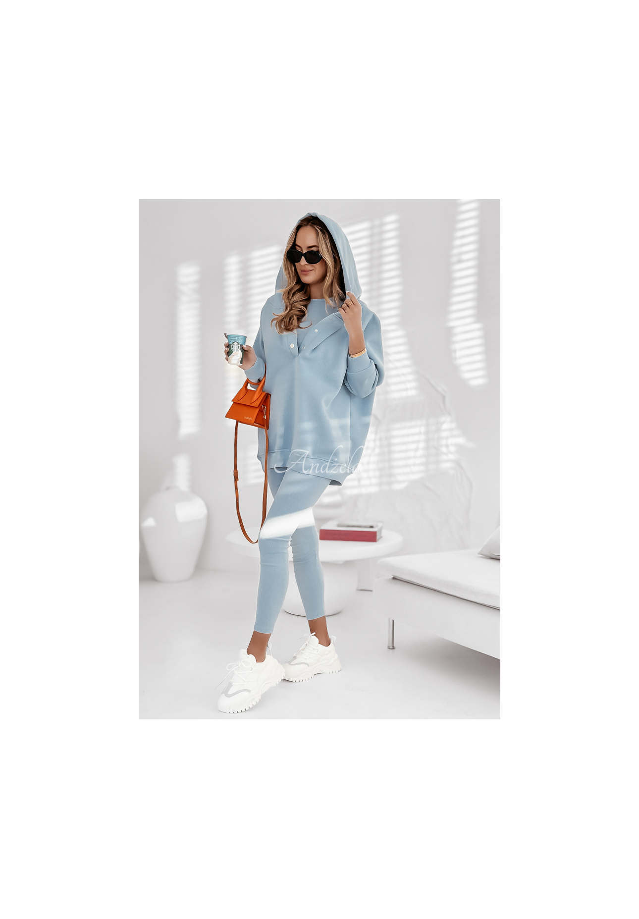 Súprava 3in1 Legíny, top i Mikina Super Fit modrý