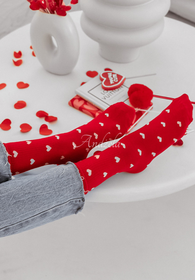 Srdiečkové ponožky Heart Tells You červené