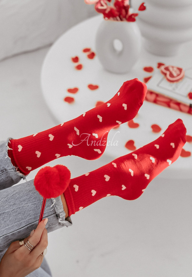 Srdiečkové ponožky Heart Tells You červené