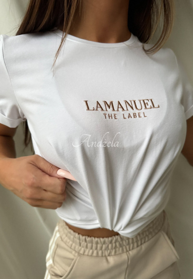 Tričko s výšivkou La Manuel Basic Biela