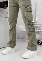 Nohavice džínosové z kieszeniami Roberts olivové