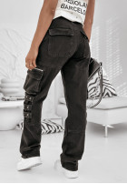 Nohavice džínosové z kieszeniami Roberts čierne