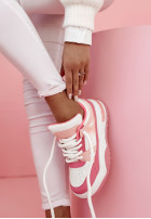 Sneakersy Walk In Style biało-ružové