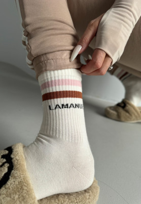 Dlhé ponožky La Manuel Private ecru