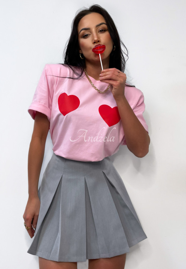 Tričko s potlačou La Milla Two Hearts ružový