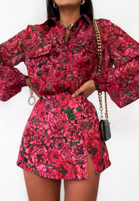 Kvetinové sukňo-šortky La Milla Peony Blessings červené