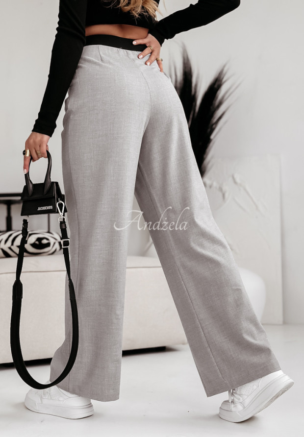 Elegantné nohavice wide leg Delacour sivé