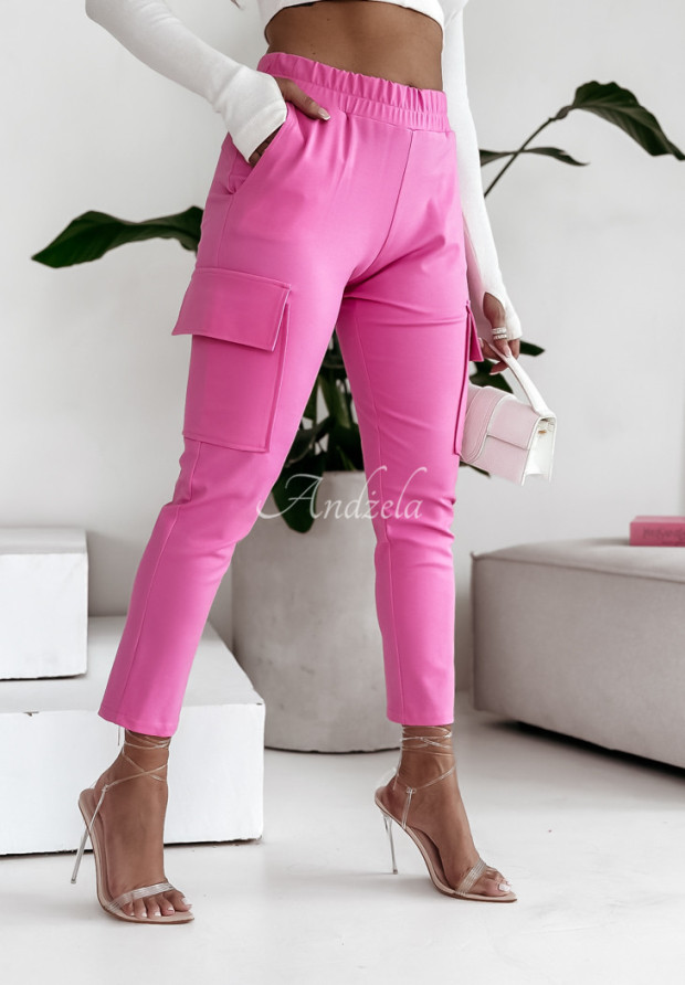 Látkové nohavice s vreckami Aminess ružové