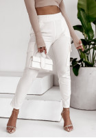 Látkové nohavice s vreckami Aminess biele