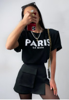 Tričko z nadrukiem Paris čierne
