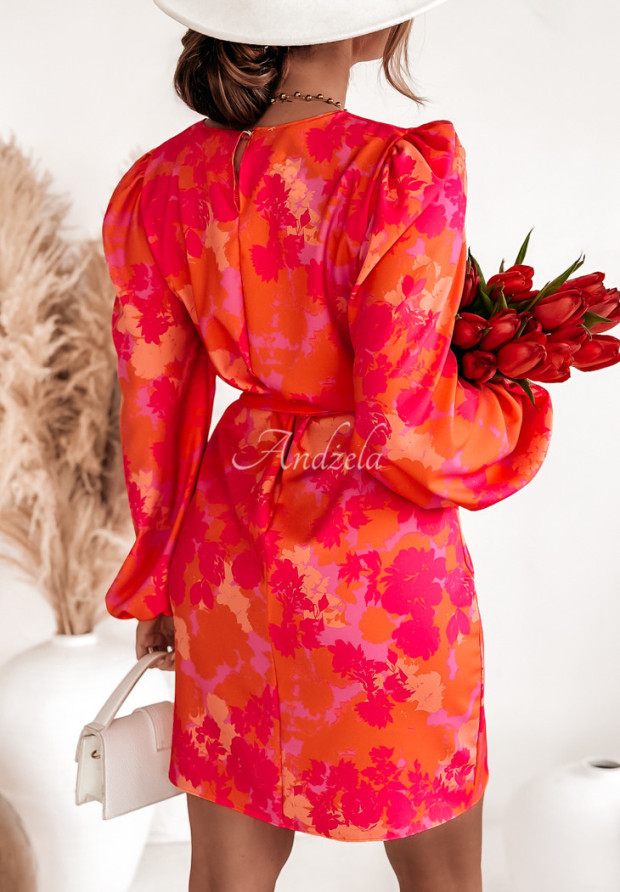 Kvetinové šaty Blossom Bay oranžová