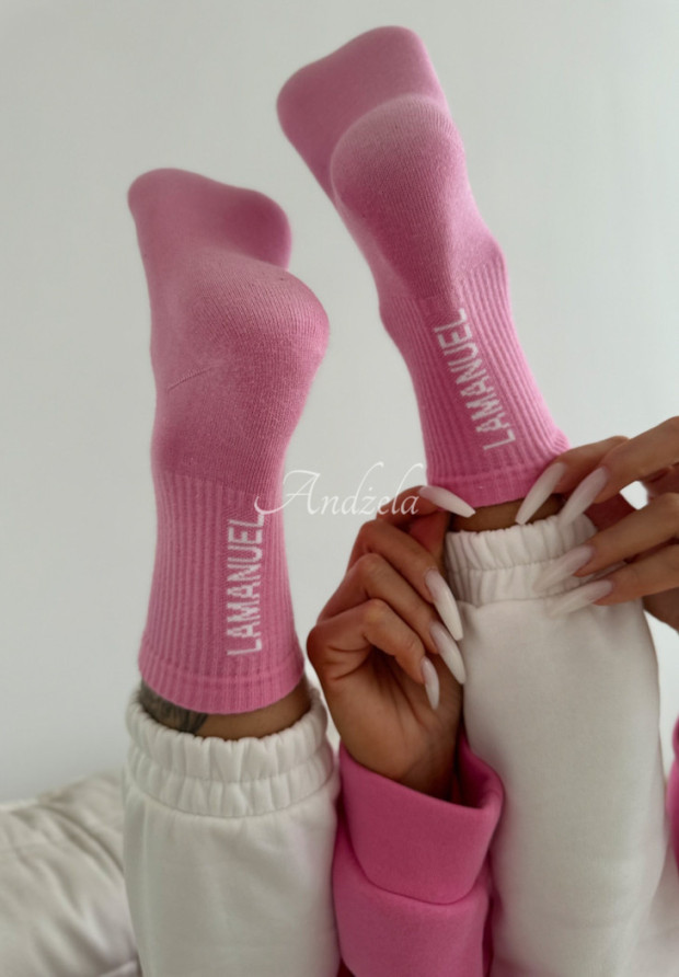 Ponožky s nápisom La Manuel Sunny ružové