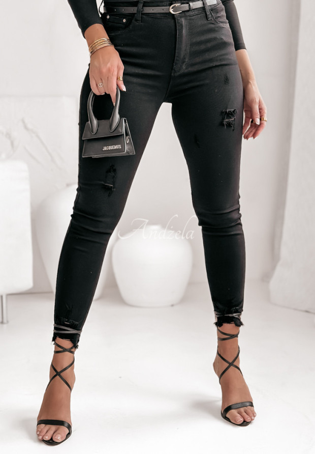 Skinny džínsy s odreninami Her Potential čierne