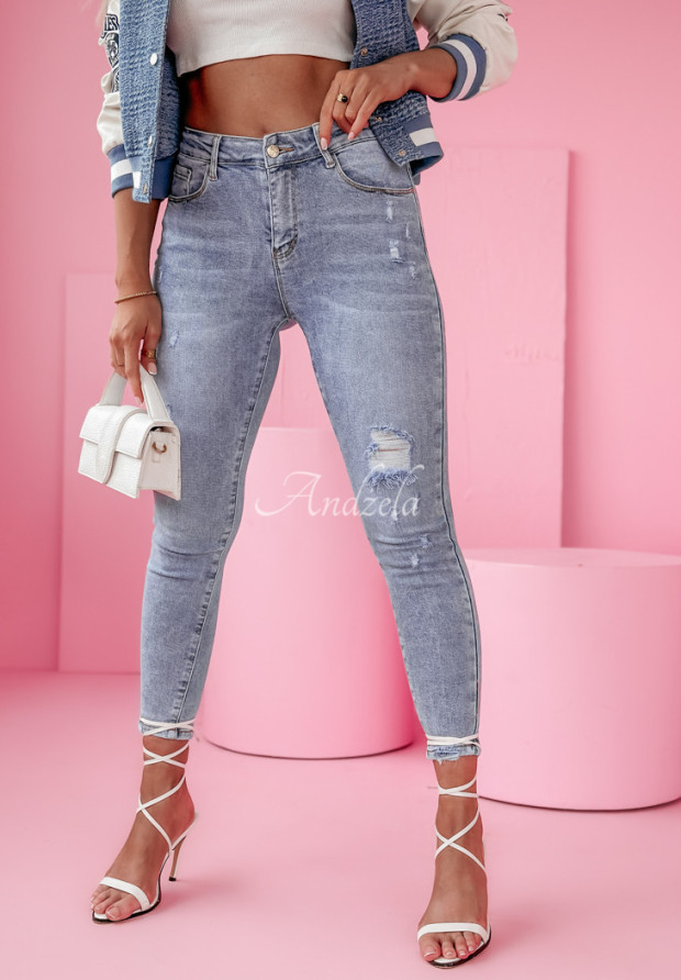 Skinny džínsy s odreninami Limitless Ladies svetlomodré