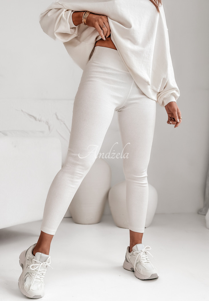 Rebrované legíny Active Play ecru