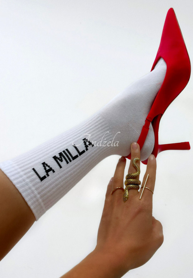 Ponožky s nápisom La Milla biele
