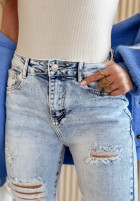 Nohavice džínosové z przetarciami Beadnell svetlomodré