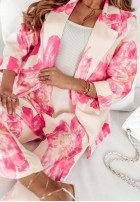 Kwiecisty garnitur damski Garden Glimmer różowo-Biela