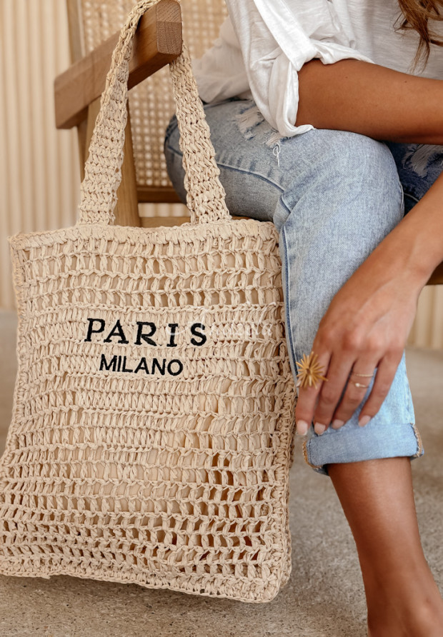 Pletená kabelka Paris Milano béžová