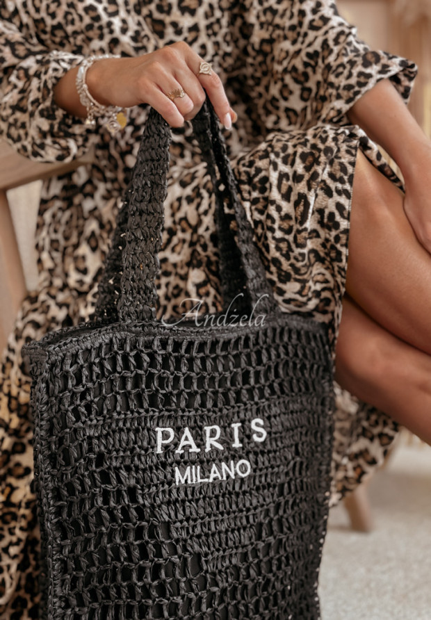 Pletená kabelka Paris Milano čierna