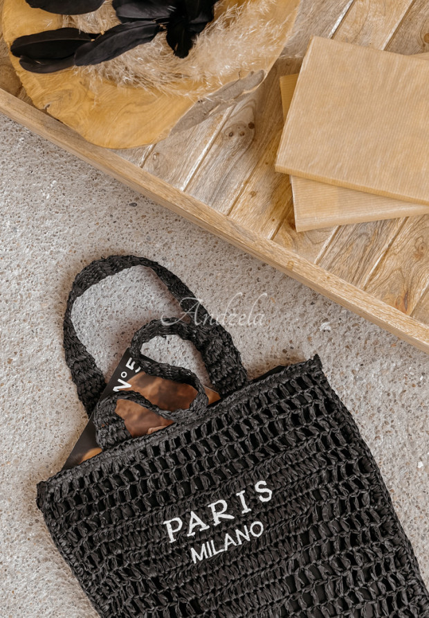 Pletená kabelka Paris Milano čierna