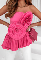 Šaty mini z falbankami Queenly Essence ružová