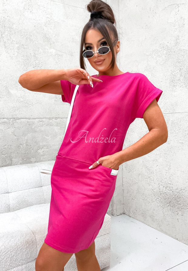 Mikinové šaty Graceful Vision ružová