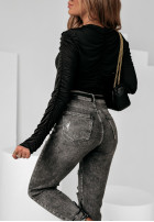 Nohavice džínosové z przetarciami Glimmer tmavosivé