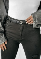Nohavice džínosové skinny z przetarciami Power Moves čierne