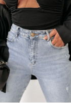 Nohavice džínosové z przetarciami An Attraction svetlomodré