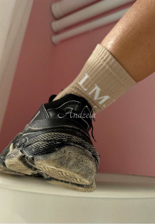 Ponožky s nápisom La Manuel Boss béžové
