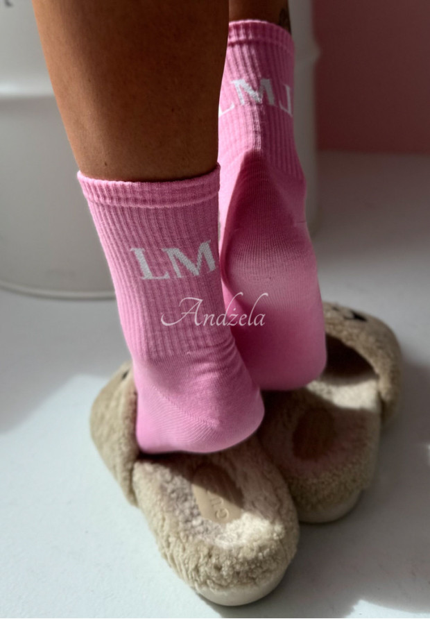 Ponožky s nápisom La Manuel Boss ružové