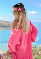 Muślinowa Šaty oversize Aloha Beaches ružová