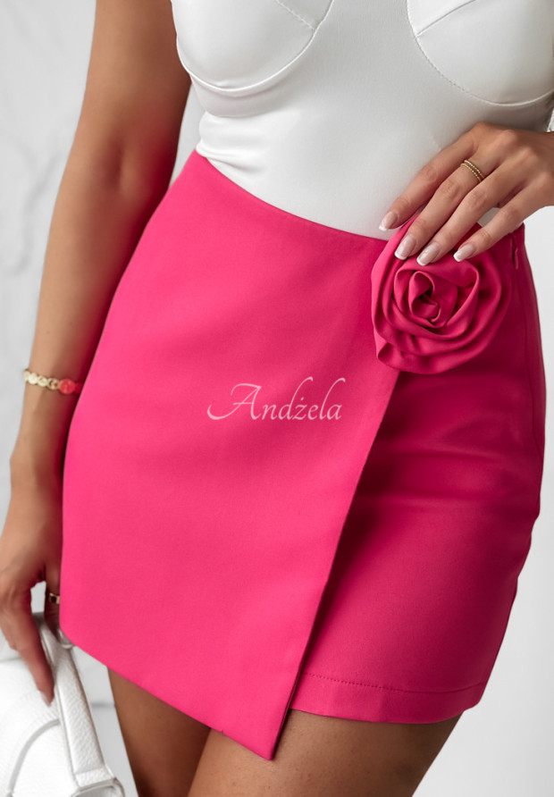 Sukňo-šortky mini s ružou Just As You Are ružové