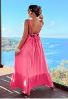 Muślinowa Šaty na ramiączkach maxi Aloha Beaches II ružová