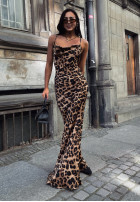 Šaty maxi na ramiączkach La Milla Leopard Luxe w panterkę