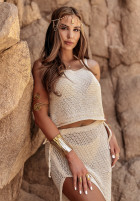 Ażurowy Súprava Sukňa  i krótki top boho Summer Favorite svetlobéžový