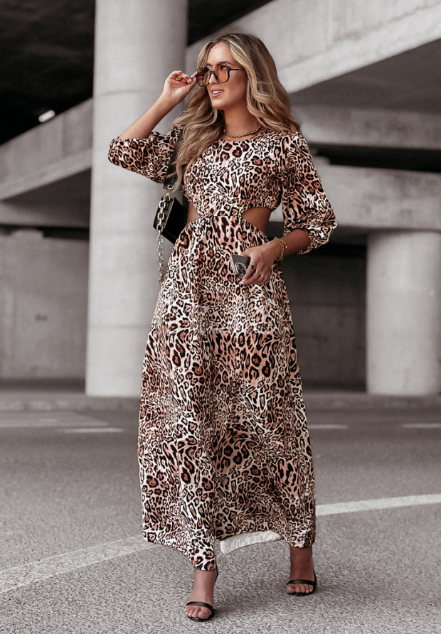 Šaty maxi Jaguar Grace s leopardím vzorom