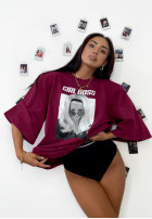 Tričko oversize La Milla Girl Boss burgundowy