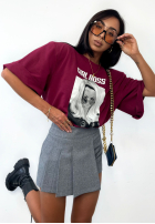 Tričko oversize La Milla Girl Boss burgundowy